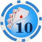 25pc 13.5g Clay Yin Yang Poker Chips (10 colors) (Option: Light Blue 10)