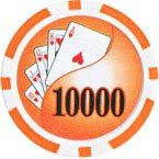 25pc 13.5g Clay Yin Yang Poker Chips (10 colors) (Option: Orange 10000)