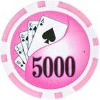 25pc 13.5g Clay Yin Yang Poker Chips (10 colors) (Option: Pink 5000)