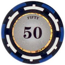 25pc 13.5g Z-Pro Poker Clay Poker Chips (9 colors) (Option: Blue 50)