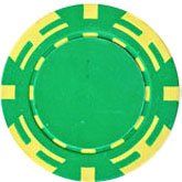 25pc 14g Z Striped Poker Chips (10 colors) (Option: Green)