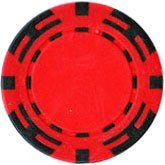 25pc 14g Z Striped Poker Chips (10 colors) (Option: Red)