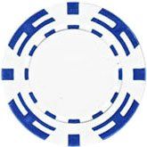 25pc 14g Z Striped Poker Chips (10 colors) (Option: White)