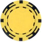 25pc 14g Z Striped Poker Chips (10 colors) (Option: Yellow)
